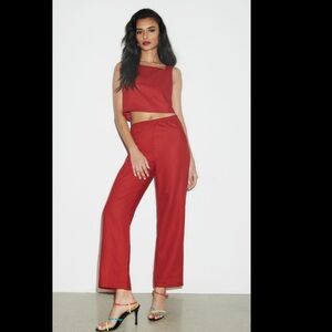 Reformation Remi cropped Linen Pant Small